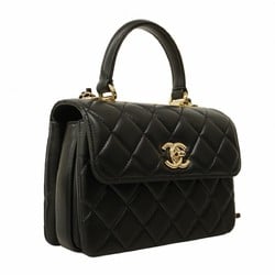 Chanel handbag, Matelasse, lambskin, black, champagne, ladies