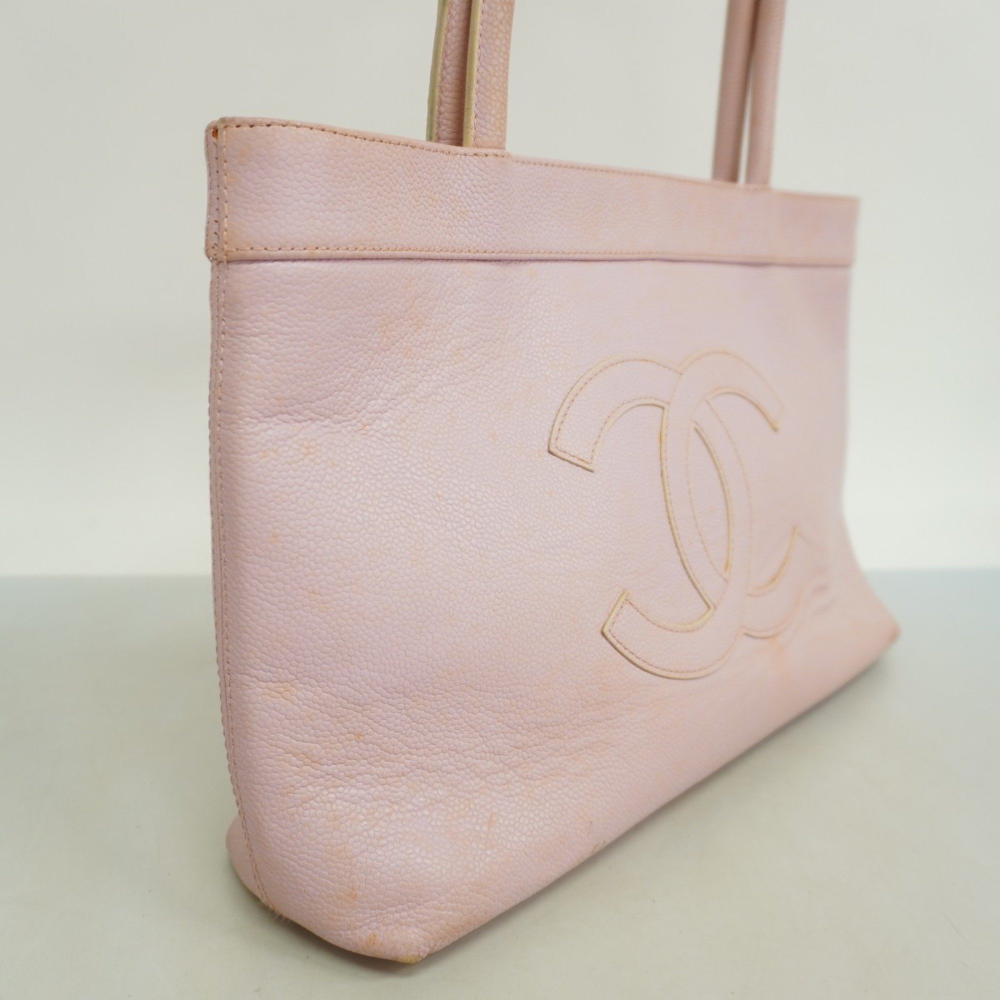 Chanel tote bag caviar skin pink purple ladies