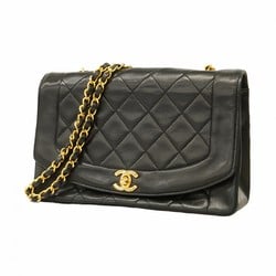 Chanel Shoulder Bag Diana Lambskin Black Women's