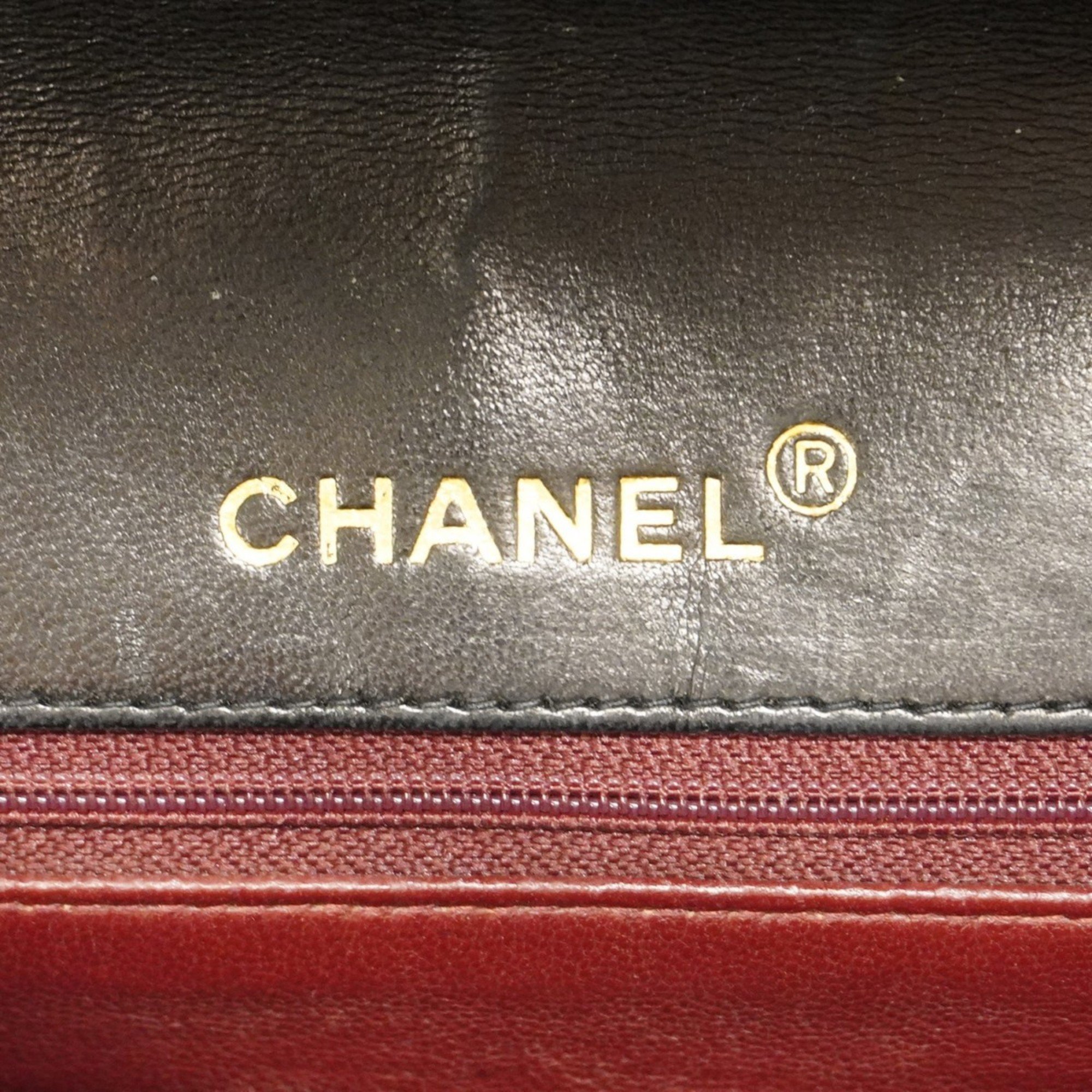 Chanel Shoulder Bag Diana Lambskin Black Women's