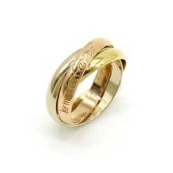 Cartier Trinity Ring, 3-row, 3-color, K18, 750, YG, WG, PG, Yellow, White, Pink, Gold, #52, Japanese size approx. 12