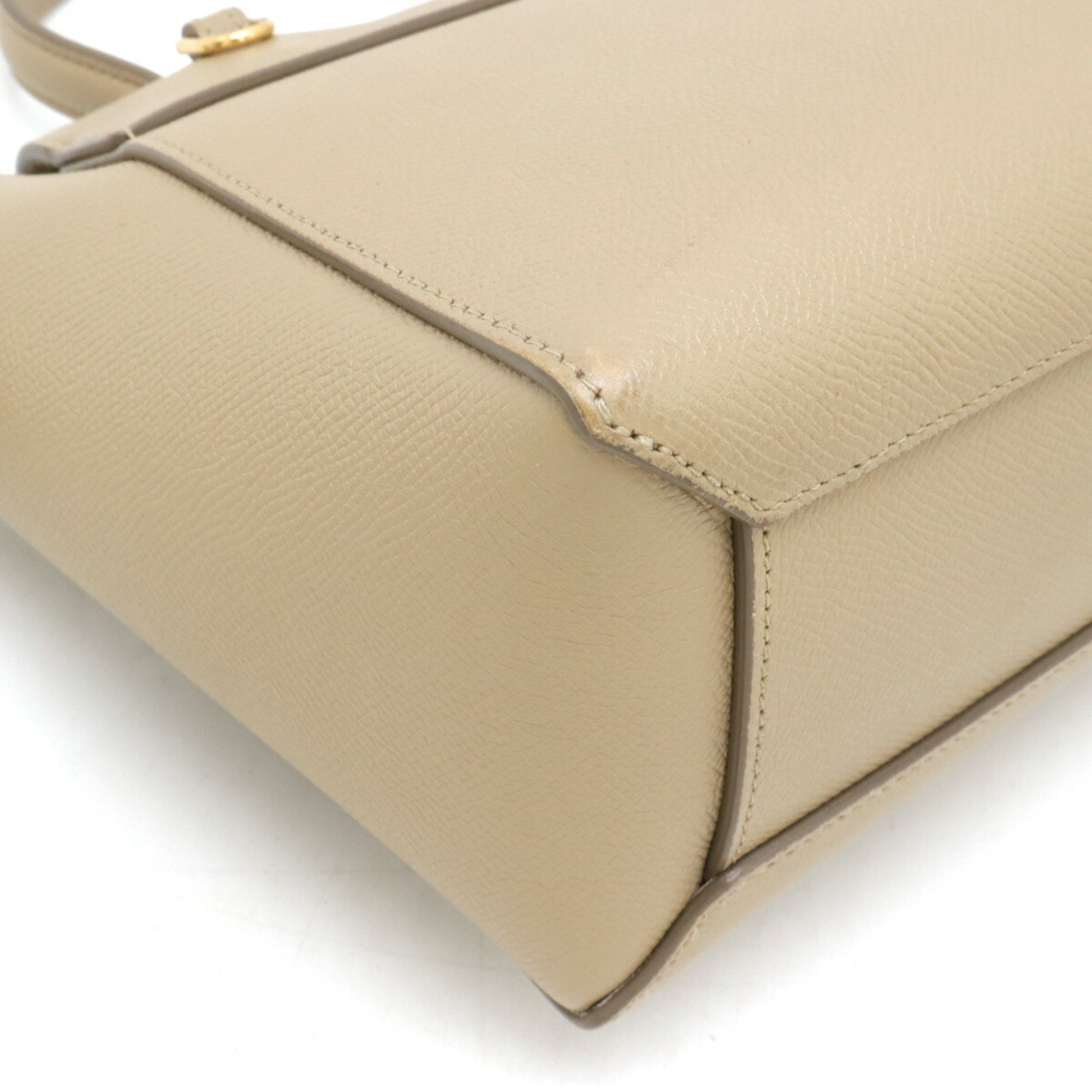 CELINE Nano Belt Bag Handbag Shoulder Leather Beige 189003