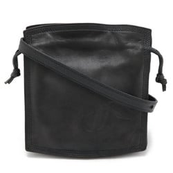 LOEWE Anagram Shoulder Bag Pochette Nappa Leather Black Navy