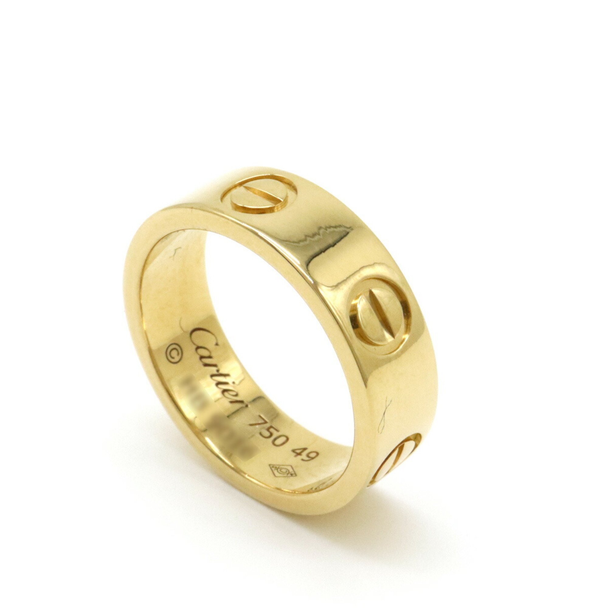 Cartier Love Ring Wedding K18YG Yellow Gold #49 Day Size Approx. 9 B4084649