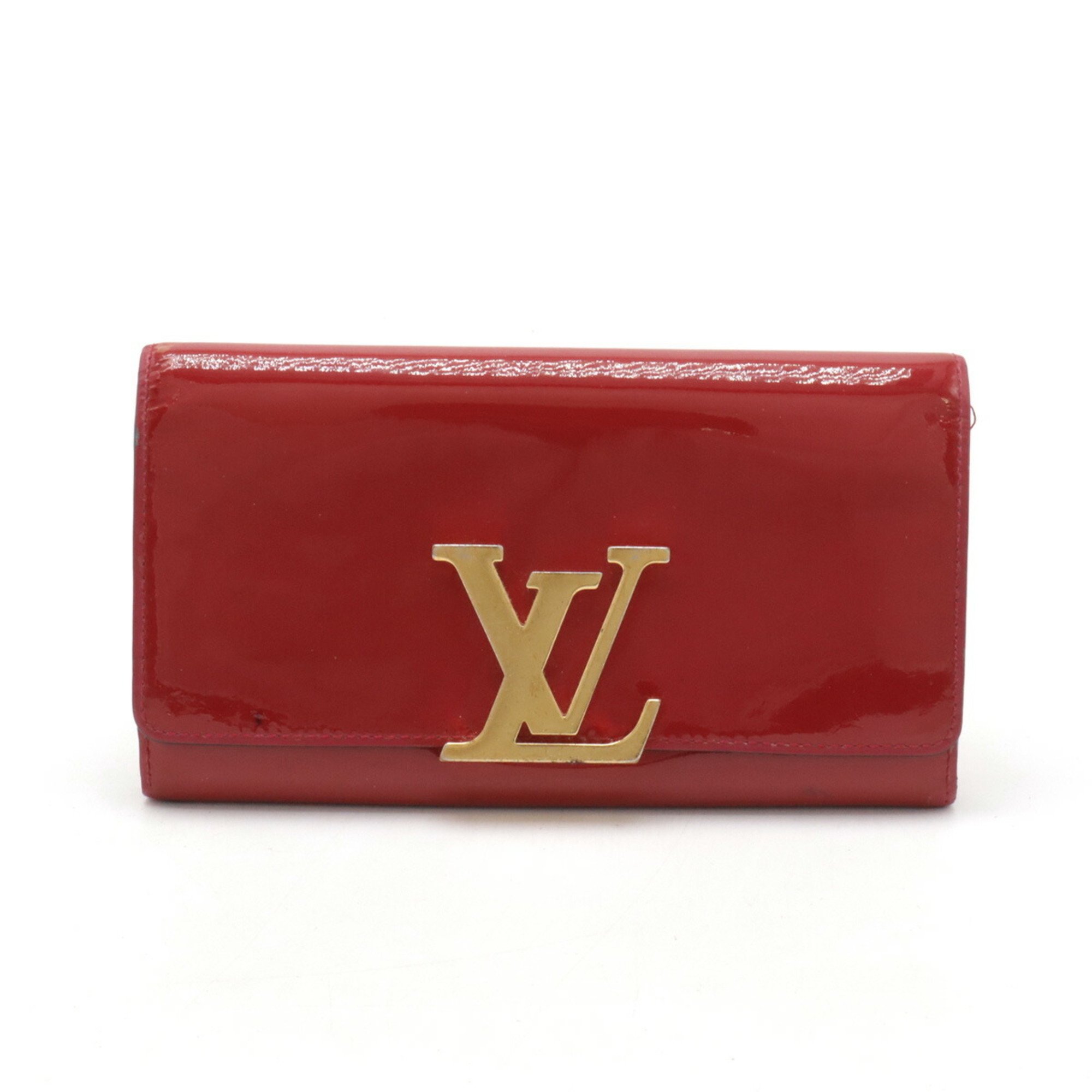 LOUIS VUITTON Louis Vuitton Wallet Vernis Portefeuille Louise Bi-fold Patent Leather Rose Andian Pink M60767