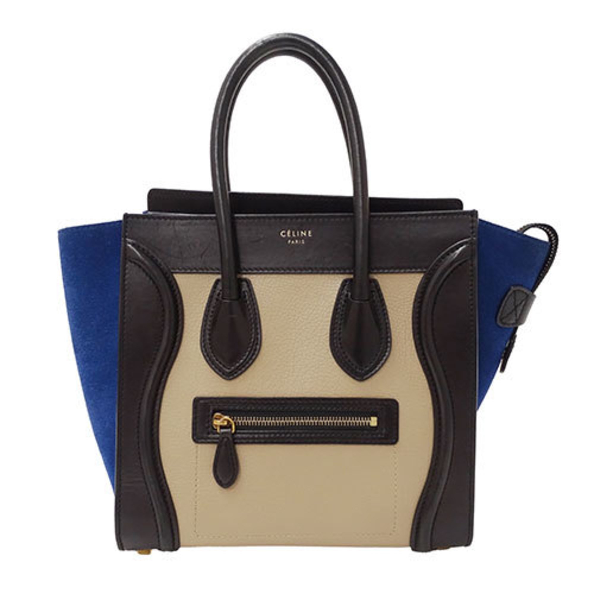 CELINE Women's Tote Bag Leather Luggage Micro Shopper Black Blue Beige 167793