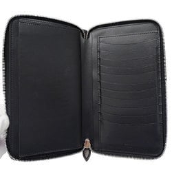 Berluti Men's Wallet, Venezia Calf Leather, Tali Scritto Long Zip Black