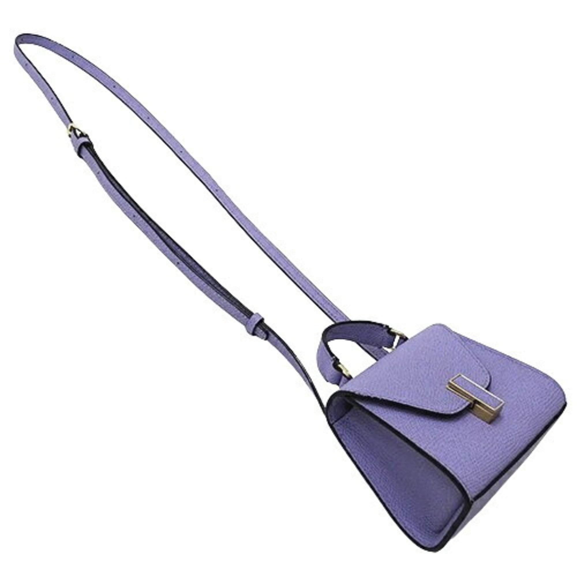 Valextra Bag Women's Shoulder Iside Belt Calf Leather Lavender Purple Micro