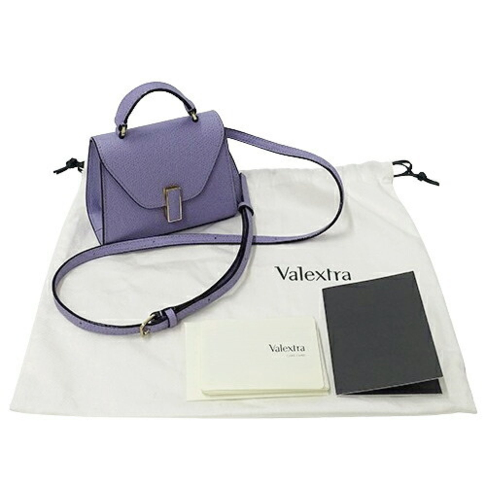 Valextra Bag Women's Shoulder Iside Belt Calf Leather Lavender Purple Micro