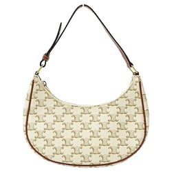 CELINE Women's Shoulder Bag Ava Triomphe White Brown