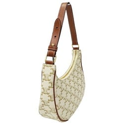 CELINE Women's Shoulder Bag Ava Triomphe White Brown