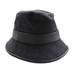 GUCCI Hat for Women and Men, Basket Hat, GG Marmont, Canvas, Black, 576587, Medium, 58cm