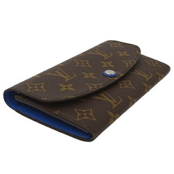 Louis Vuitton LOUIS VUITTON Wallet Monogram Ladies Long Portefeuille Emily Blue M82919 Brown