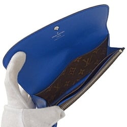 Louis Vuitton LOUIS VUITTON Wallet Monogram Ladies Long Portefeuille Emily Blue M82919 Brown