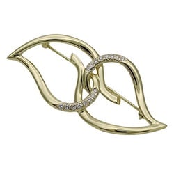 Tiffany & Co. Brooch for Women, 750YG Diamond, Double Leaf, Yellow Gold, Polished