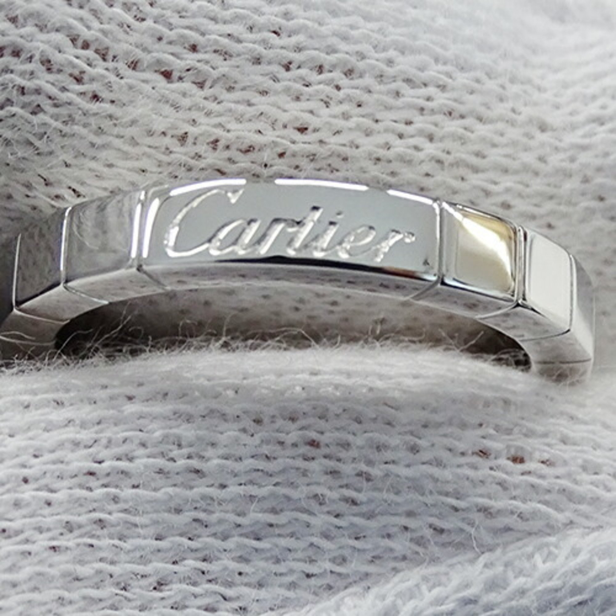 Cartier Ring for Women, 750WG Lanier White Gold #51, Size 11, Polished