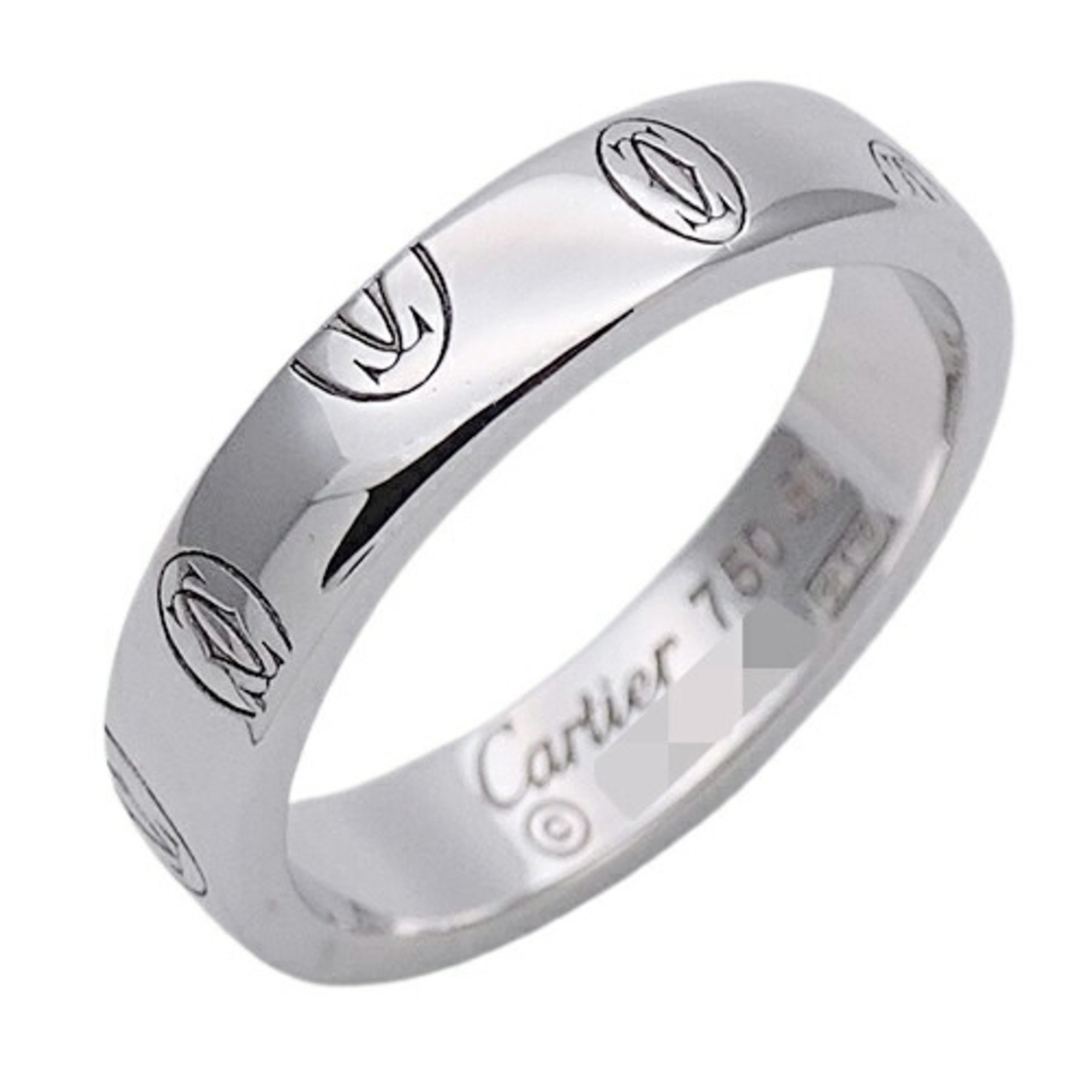 Cartier Ring for Women, 750WG Happy Birthday, White Gold, #50, Approx. Size 10, Polished