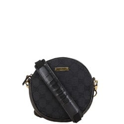 Gucci GG Canvas Shoulder Bag 90700 Black Leather Women's GUCCI