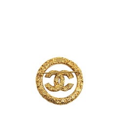 Chanel Coco Mark Lava Brooch Gold Plated Plastic Women's CHANEL