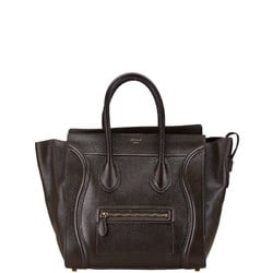 CELINE Luggage Shopper Handbag Brown Leather Women's