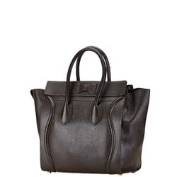 CELINE Luggage Shopper Handbag Brown Leather Women's