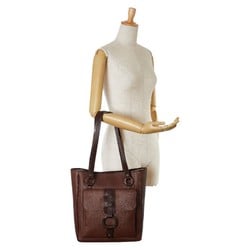 BVLGARI B.zero1 Tote Bag Brown Leather Women's