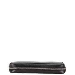 Dior Homme Organizer Bee Round Long Wallet Black Leather Men's