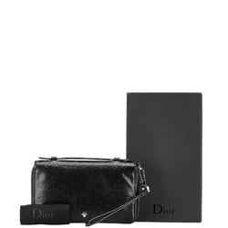 Dior Homme Organizer Bee Round Long Wallet Black Leather Men's