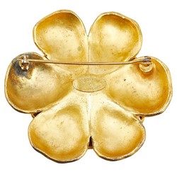 Chanel Flower Motif Brooch Gold Plated Faux Pearl Women's CHANEL