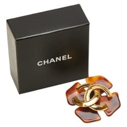 Chanel Coco Mark Brooch Gold Plated Plastic Women's CHANEL