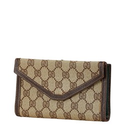 Gucci Old GG Plus Long Wallet Khaki Brown PVC Leather Women's GUCCI