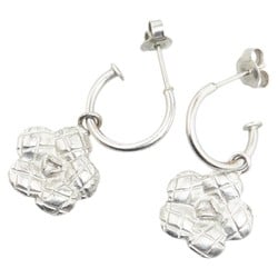 CHANEL Camellia Earrings Silver Metal Women's