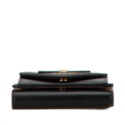 Prada Ribbon Compact Wallet Tri-fold 1MH021 Black Saffiano Women's PRADA