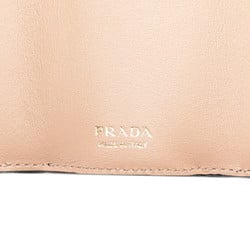 Prada Ribbon Compact Wallet Tri-fold 1MH021 Black Saffiano Women's PRADA