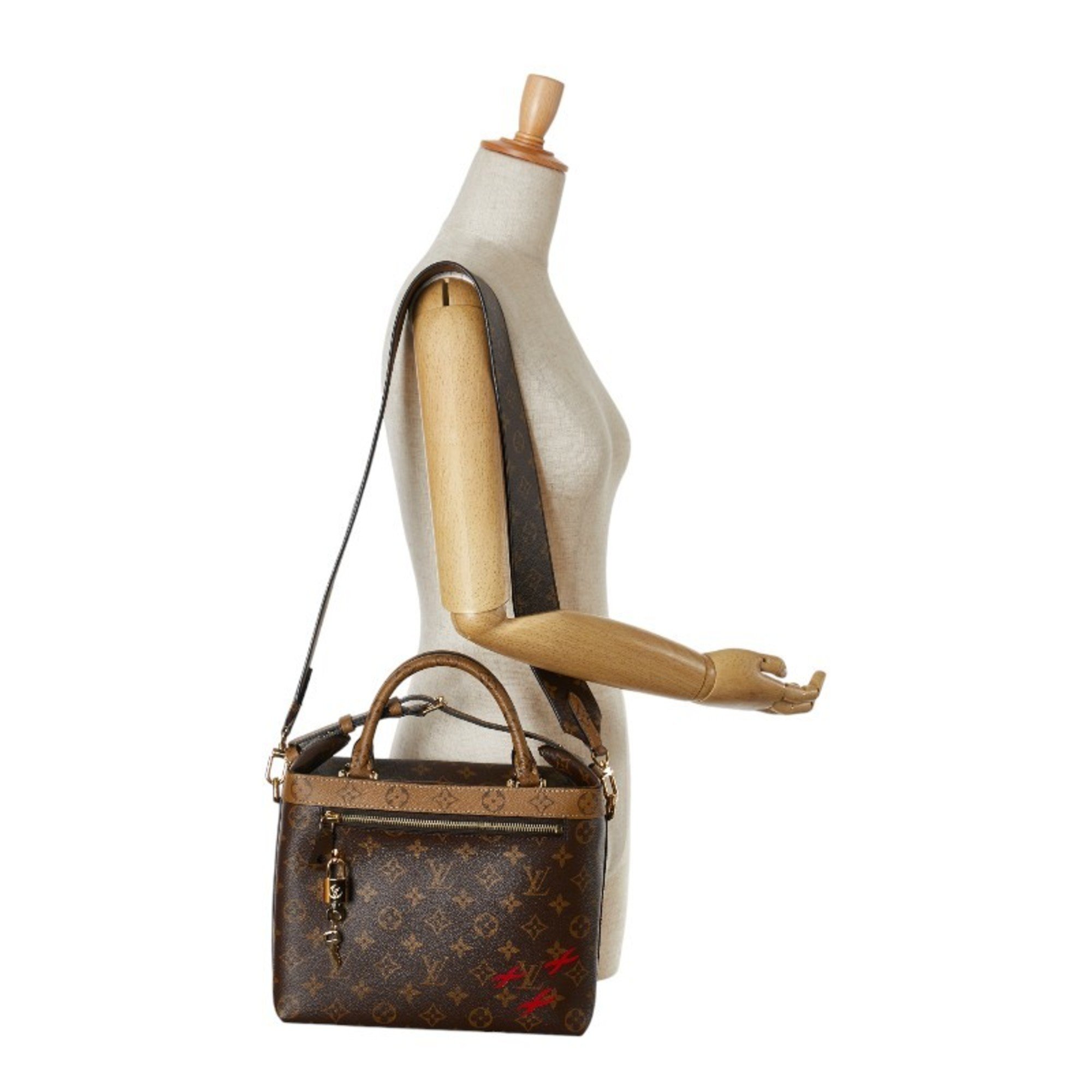 Louis Vuitton Monogram Reverse City Cruiser PM Handbag M42410 Brown PVC Leather Women's LOUIS VUITTON