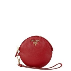 PRADA Coin Case, Purse, 1M1443, Red Saffiano Leather, Women's