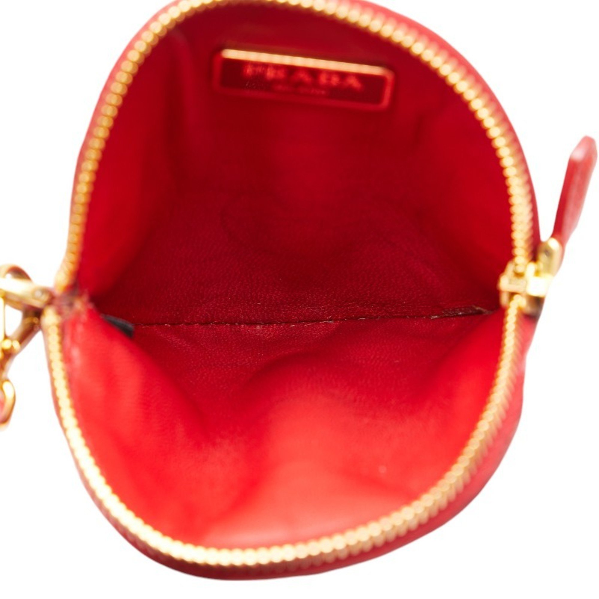 PRADA Coin Case, Purse, 1M1443, Red Saffiano Leather, Women's