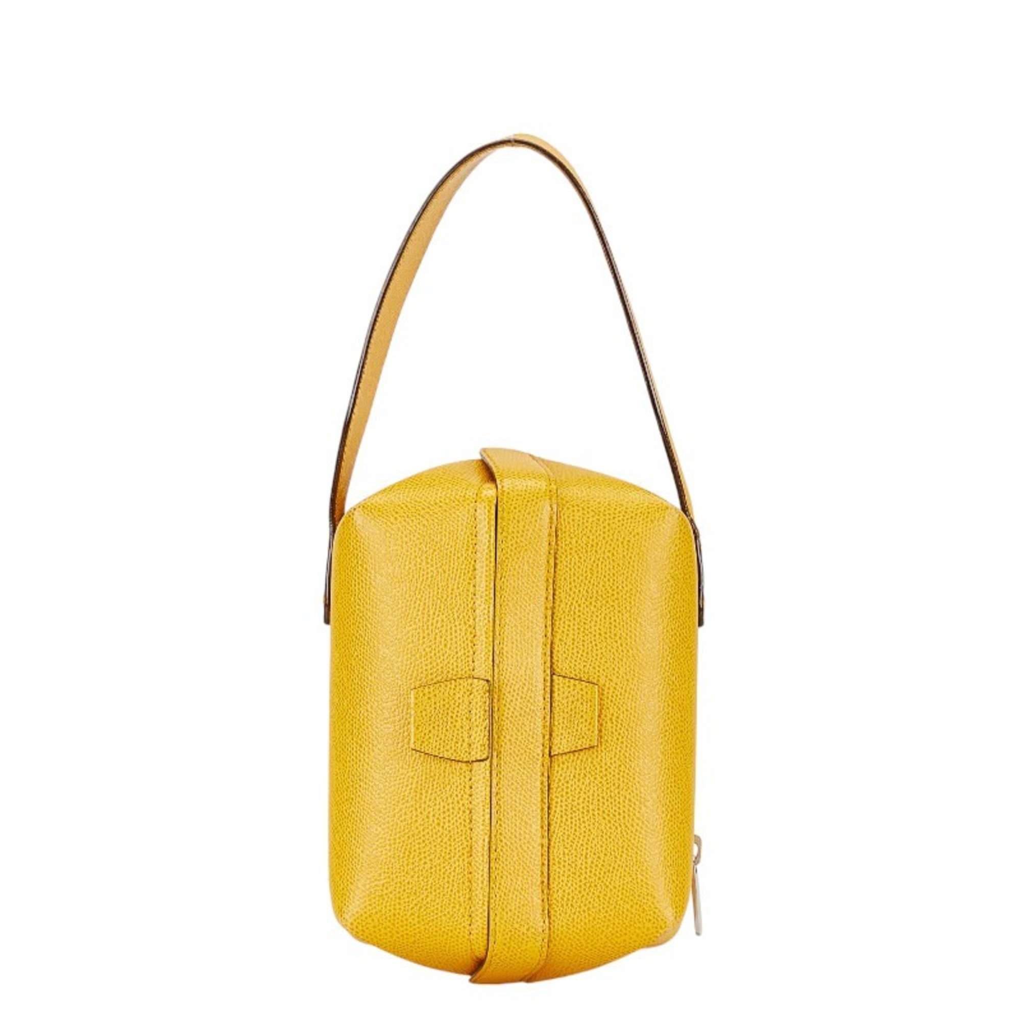 Valextra Trick Track Handbag Yellow Leather Women's