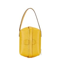 Valextra Trick Track Handbag Yellow Leather Women's