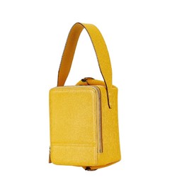 Valextra Trick Track Handbag Yellow Leather Women's