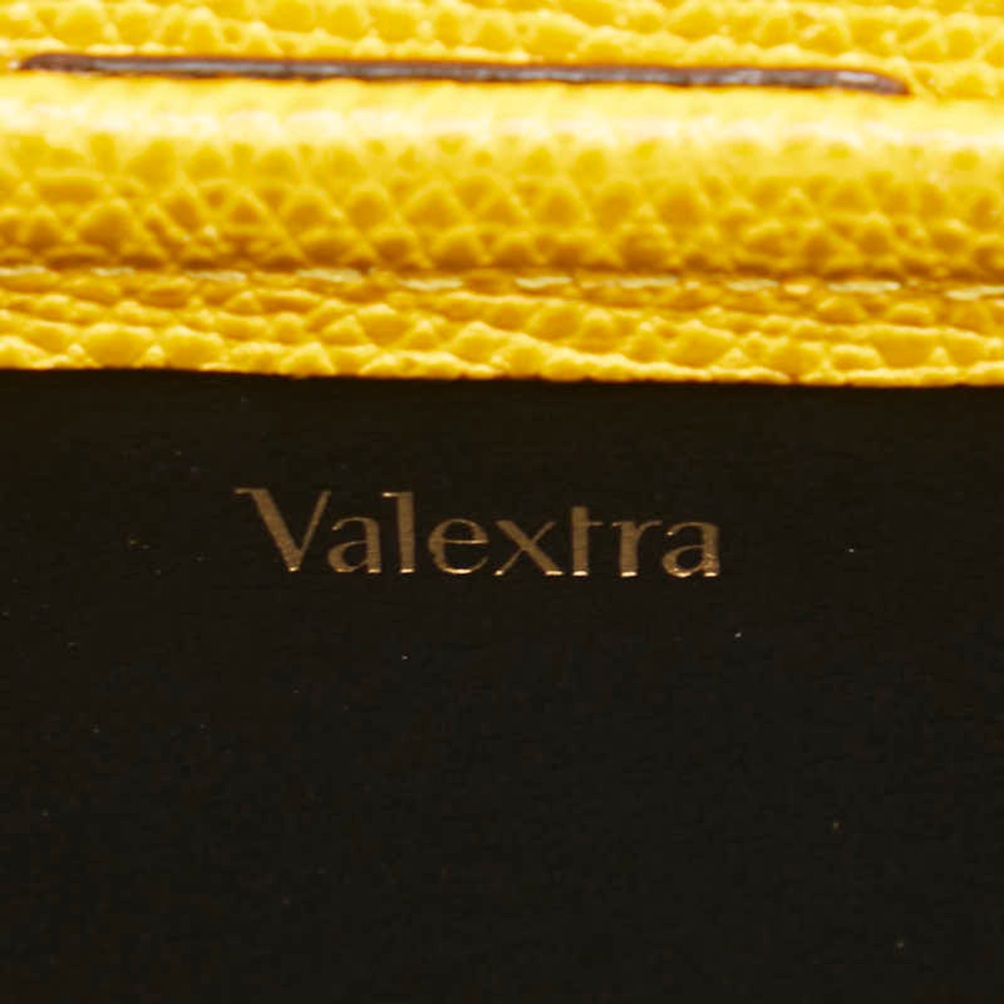 Valextra Trick Track Handbag Yellow Leather Women's