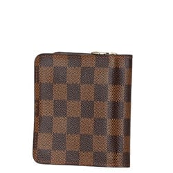 Louis Vuitton Damier Compact Zip Bi-fold Wallet N61668 Ebene Brown PVC Leather Women's LOUIS VUITTON