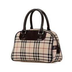 Burberry Nova Check Handbag Beige Brown Canvas Leather Women's BURBERRY