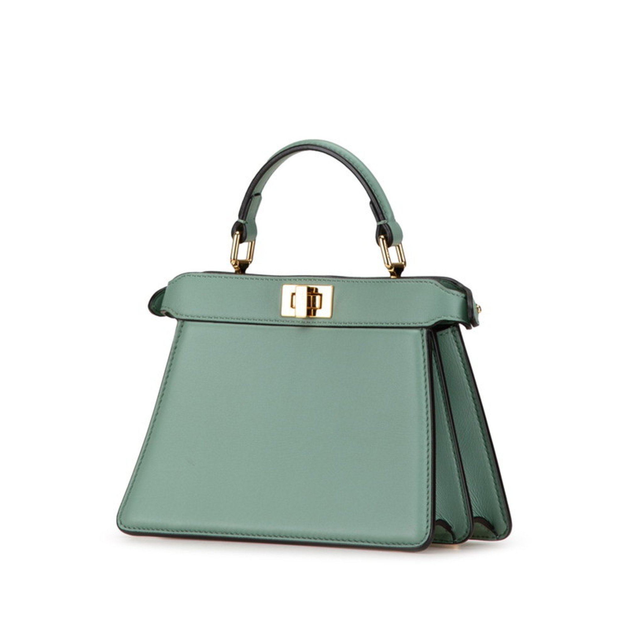 FENDI Peekaboo Iseeu Handbag Shoulder Bag 8BN335 Green Leather Women's