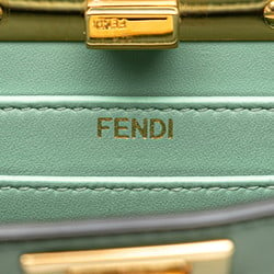 FENDI Peekaboo Iseeu Handbag Shoulder Bag 8BN335 Green Leather Women's