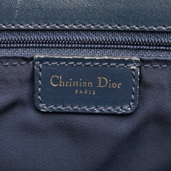 Christian Dior Dior Trotter Handbag Tote Bag Navy Canvas Leather Women's