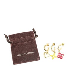 Louis Vuitton Boucle d'Oreille Sweet Monogram Earrings Set of 3 M65370 Gold Red Yellow Plated Women's LOUIS VUITTON