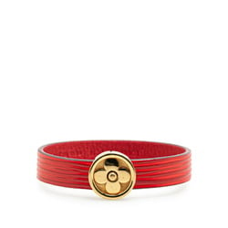 Louis Vuitton Epi Bracelet Flower Action M6532 Rouge Red Leather Plated Women's LOUIS VUITTON