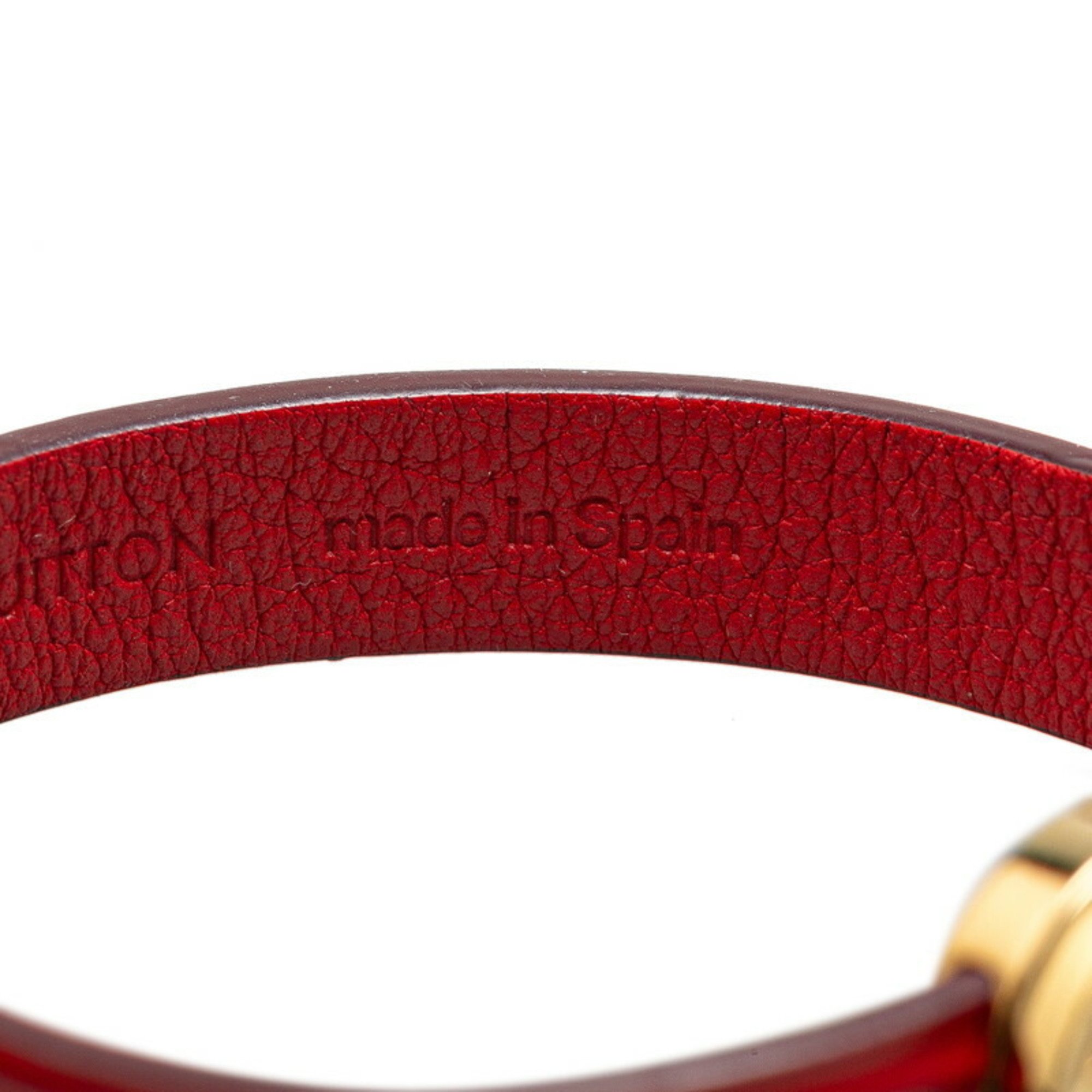 Louis Vuitton Epi Bracelet Flower Action M6532 Rouge Red Leather Plated Women's LOUIS VUITTON