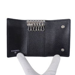 Chanel Men,Women Leather Key Case Black